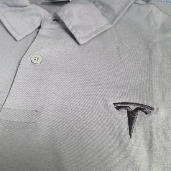 Tesla Motor Co Button Up Long Sleeve Shirt White Embroidered Logo Men's XL - Picture 5 of 7